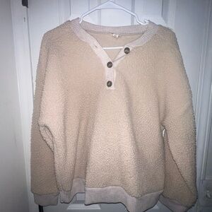 Cozy Cream Button-Up Sweater